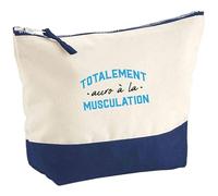 Pochette Totalement Accro à la Musculation | Pouch | Idée Trousse Toilette Maquillage Cadeau Anniversaire Fête Original Famille Travail Départ Collègue Retraite