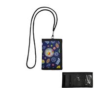 Pochette tour de cou pour enfant - Avec cordon de serrage et chaîne en métal - Pliable - 8 x 12 cm - Porte-monnaie à bandoulière - Porte-monnaie pour enfant - Porte-monnaie - Voyage, a, Style de masse