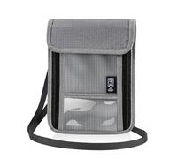 Pochette Tour de Cou Voyage avec Bloqueur RFID Porte Passeport Portefeuilles Telephone Portable Portedocuments pour Homme Femme Pochette Secrète Imperméable avec 3 Compartiments et 10 Fentes(Gris)