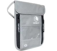 Pochette Tour de Cou Voyage Protection Pickpockets - Anti Vol Informations Carte Bancaire sans Contact Ideal Cadeau Voyage Noel (Argent)