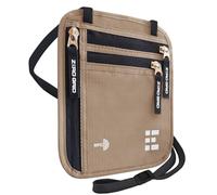 Pochette Tour de Cou Voyage Sécurisée - Portefeuille Passeport Organisateur RFID (Desert Sand)