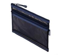 Pochette transparente double couche pour un rangement efficace du maquillage et des petits appareils, construction légère, n'ajoute pas de poids supplémentaire aux bagages (bleu)
