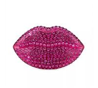 Pochette transparente en forme de lèvre avec strass pour mariage, soirée, baiser, sac à main pour femme pour promenades, Rose, Fit phone