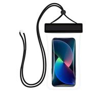 Pochette transparente étanche pour téléphone - IPX8 - Pour la natation - Compatible avec iPhone 14 13 12 11, Samsung S23 S22, Huawei P30 P20 - Jusqu'à 7,2" (noir)