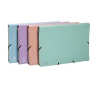 Exacompta - Réf. 58560E - 1 pochette trieur Aquarel en carte multicolore pastel 12 compartiments - fermeture par élastiques - format 34x24,5cm pour documents format A4 - couleurs aléatoires