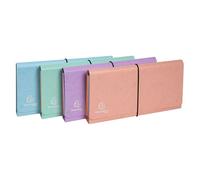 Exacompta - Réf. 58660E - 1 pochette trieur Aquarel en carte multicolore pastel 6 compartiments - fermeture par élastiques - format 26x13 cm pour documents format 24x11 cm - couleurs aléatoires