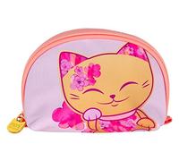 Pochette - trousse à maquillage chat porte bonheur Mani the Lucky Cat rose - doré