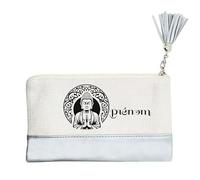 Pochette Trousse de Maquillage Taperso Argent avec Motif Bouddha Mandala Personnalisable