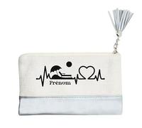 Pochette Trousse de Maquillage Taperso Argent avec Motif Plage Vacances Personnalisable