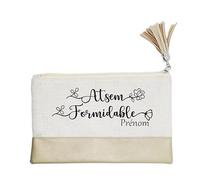 Pochette Trousse de Maquillage Taperso Dore avec Motif Atsem Formidable Personnalisable