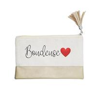 Pochette Trousse de Maquillage Taperso Dore avec Motif boudeuse et Coeur
