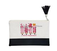 Pochette Trousse de Maquillage Taperso Noire avec Motif maitresse Merci Coeur Personnalisable