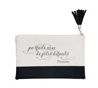 Pochette Trousse de Maquillage Taperso Noire avec Motif Parfaite defauts Personnalisable