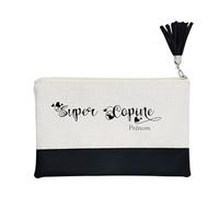 Pochette Trousse de Maquillage Taperso Noire avec Motif Super Copine Personnalisable
