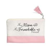 Pochette Trousse de Maquillage Taperso Rose avec Motif Atsem Formidable Personnalisable