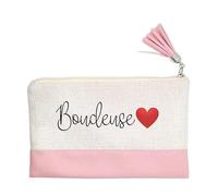Pochette Trousse de Maquillage Taperso Rose avec Motif boudeuse et Coeur