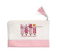 Pochette Trousse de Maquillage Taperso Rose avec Motif maitresse Merci Coeur Personnalisable