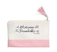 Pochette Trousse de Maquillage Taperso Rose avec Motif Marraine Formidable Personnalisable