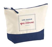 Pochette Une Queue Qui Remue - Pouch - Idée Pochette Rangement Cadeau Anniversaire Fête Original Famille Travail Départ Collègue Retraite Noël. - Bordeaux&Bleu - 3