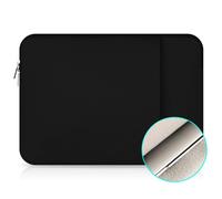 Pochette universelle imperméable à double fermeture éclair colorée pour ordinateur portable, housse de protection pour cahier, NOIR 14,1 pouces