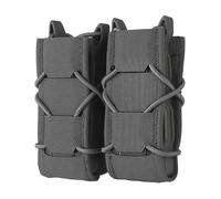 Pochette Universelle pour Chargeur Double 9 mm V2, Compatible Molle, Hauteur réglable, Insertion Rapide pour Ceintures et équipements Tactiques (Grey)