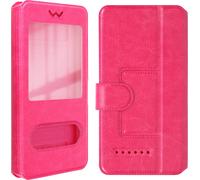 Pochette universelle pour smartphones 152 x 162 x 81mm, 2 fenêtres - Rouge fuchsia