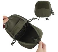 Pochette Utilitaire Tactique Molle, Pochette Admin Générale avec Double Fermeture Éclair et Sangles Élastiques Internes, pour Gilet, Ceinture ou Sac à Dos(Green)