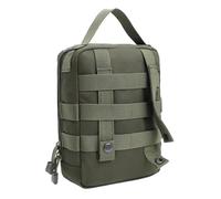 Pochette Verte en Nylon 1000D, Pochette Utilitaire déperlante avec Double Boucle et Sangle, Poche IFAK à Rangement Multi-Couches pour Sports de Plein air, 17 x 24 x 7 cm, 6,7 x 9,4 x 2,8 in