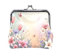 Pochette vintage avec fermoir tournesol pour porte-monnaie, 11,4 x 10,4 cm (L x H), Fleurs mignonnes roses, one size, Fleurs mignonnes roses