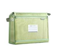 Pochette Zip Sac de rangement for papiers d'essai grande capacité, classeur à fermeture éclair, transparent, large ouverture, organiseur papeterie(Light Green)