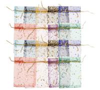 Pochettes à Bijoux en Filet Étoile Lune, 50 Pcs en Organza