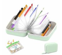 Pochettes À Comprimés Imperméables,Ensemble De Pochettes à Pilules,Pilulier semainier de Voyage,Organisateur Hebdomadaire Avec 14 Médicaments Code Couleur,Trousse À Médicaments Réutilisable(Vert)