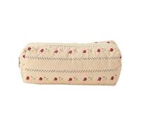 Pochettes à crayons pour étudiants, enseignants, artistes, organisateurs d'écriture, grande capacité, porte-stylos à impression douce, trousse de papeterie, porte-stylo, Fleurs rayées