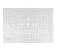 Texet Pochettes à rabat transparentes en PVC avec fermeture – Sachet de 12