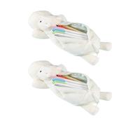 Pochettes à stylos en forme d ' hippopotame, 2 pièces, fermeture à glissière de capacité pour accessoires de bureau, à