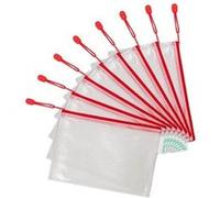 Tarifold Pochette à zip 509023 235 x 165 mm lot de 8 rouge