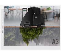 Pochettes A3, Lot De 25, Bande Plastique Perforée, Surface Mate Gaufrée, Épaisseur 100 Microns, 100% Recyclable, Écologique, Recycle, Transparent