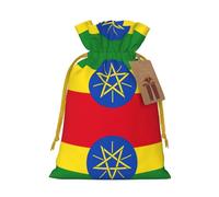 Pochettes avec cordon de serrage imprimé drapeau de l'Éthiopie pour cadeaux, sacs cadeaux en tissu réutilisables, pour les fêtes et les cadeaux de fête