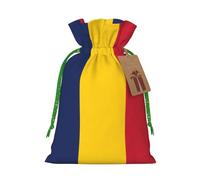 Pochettes avec cordon de serrage imprimé drapeau du Tchad pour cadeaux, sacs cadeaux réutilisables en tissu, pour les fêtes et les cadeaux de fête