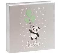 pochettes avec mémo HELLO PANDA - 100 pages blanches - 200 photos - Couverture Grise 22,5x22cm