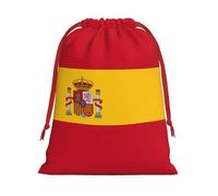 Pochettes cadeaux en polaire avec cordon de serrage Motif drapeau espagnol pour Noël, Halloween, fêtes de fin d'année