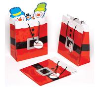 Pochettes Cadeaux Motif Père Noel - Lot De 6, Sacs Cadeaux De Noël, Sacs De Fêtes Pour Enfants, Sacs D'emballage De Cadeaux