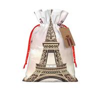 Pochettes cadeaux réutilisables avec cordon de serrage et tour Eiffel de Paris pour anniversaire, mariage, fête et cadeaux festifs