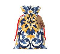 Pochettes cadeaux réutilisables avec cordon de serrage Motif fleurs du Maroc vintage pour anniversaire, mariage, fête et cadeaux festifs