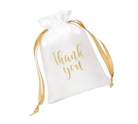 Pochettes cadeaux satinées élégantes avec impression de remerciement, sac à dragées de mariage pour fête, cadeau de mariage, pochette d'emballage avec impression « Thank You »