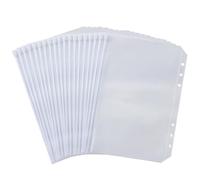 Pochettes Classeur, Pochette Plastique A6, 30 Pièces 6 Trous Transparente Imperméable Dossiers à Glissière, Enveloppe Budget, Sacs Zippés à Feuilles Mobiles Pour Ranger des Objets Personnels