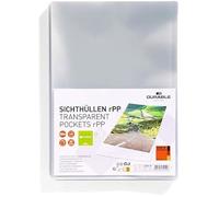 Pochettes coins A4 - DURABLE - Lot de 100 - Ouverture par le haut et par la droite - 100% recyclable - Transparentes