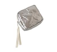 Pochettes cosmétiques polyvalentes en polyester avec nœud papillon pour voyage et accessoires quotidiens, Argenté., Taille unique