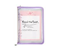 Pochettes De Avec Fermeture Éclair - Coque Transparente Pour Carnet De Notes À 6 Anneaux, Organiseur De Journal Rechargeable, Pochette Amovible A5 A6, Accessoire De Papeterie De Voyage Scolair