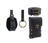 Pochettes de ceinture médiévales en cuir synthétique - Accessoires de costume de Renaissance - Sac banane - Cadeau, Sac banane noir